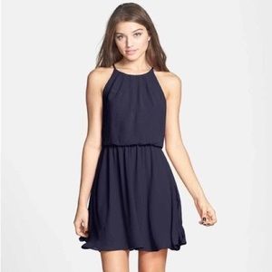 NWT Lush Open back Navy Skater Dress